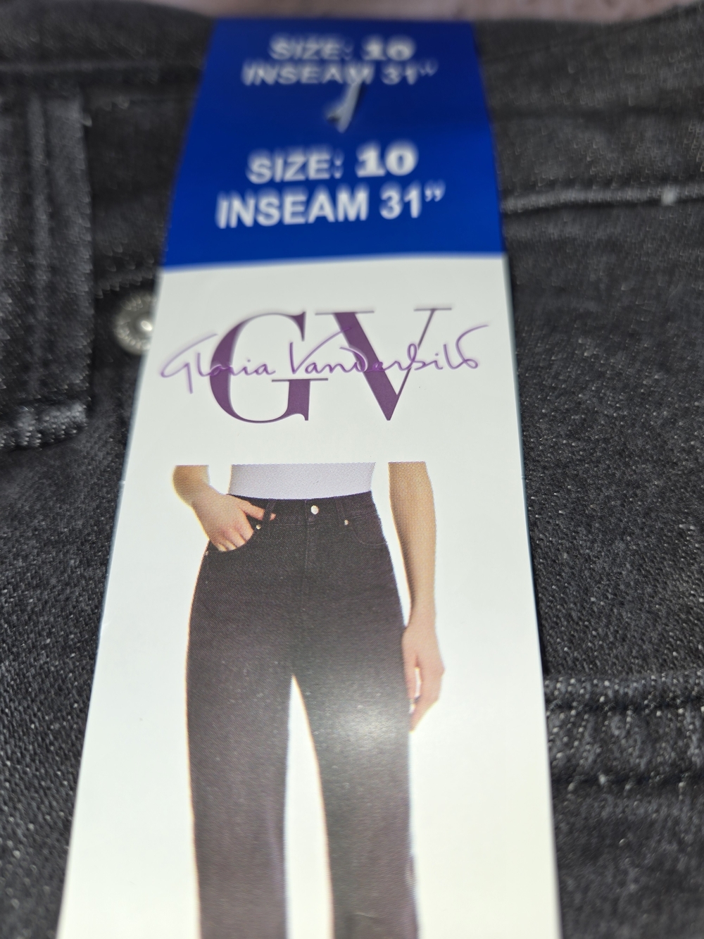 Gloria Vanderbilt Size 10 Straight Leg Jeans in Charcoal Black